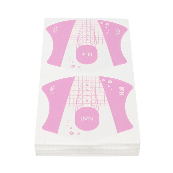 100 st Nail Art Guide Form Återanvändbar självhäftande Nail Art Extension Sticker för kvinnor tjejer
