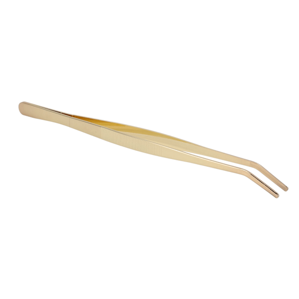 Bar Bent Tip Tweezers Rustfritt Stål Tykk Kjøkken Culinary Tweezer Tenger for Sukkerbiter Iskuber Sitronskiver