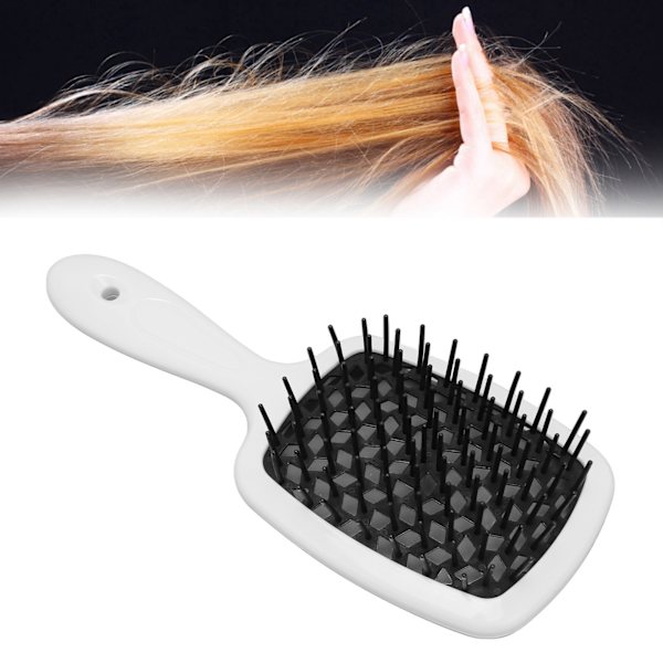 Snabbtorkande ventilerad hårborste för lockigt hår Black white handle