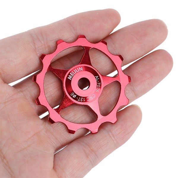 Alumiininen maantiepyörän ohjainpyörän laakeri Derailleur-pyörän ohjainrulla (punainen, 13T)