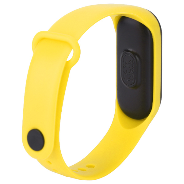 Digitalur LED Hvidt Lys Display Plast Spejl Elektronisk Bevægelse Silikone Strap Sportsur til Student Gul