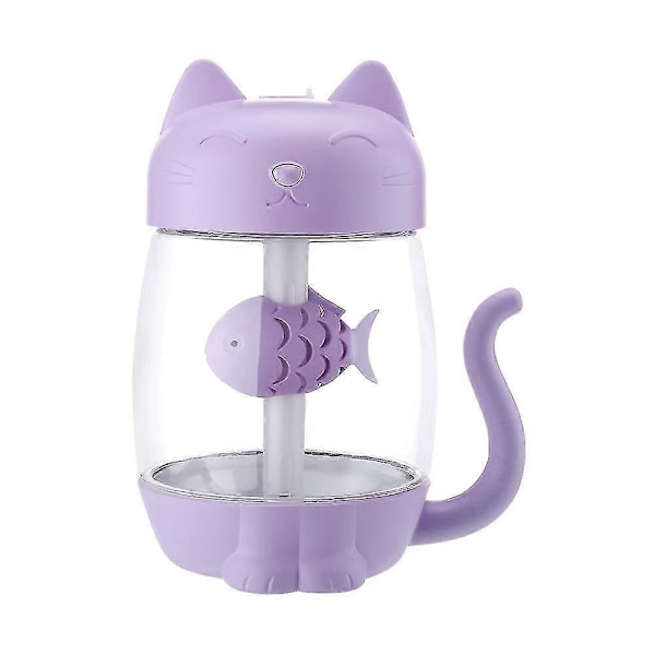 Luftfukter, USB Mini Skrivebord Liten Nattlampe 3 I 1 Luftfukter Skrivebord Hjem Soverom (lilla) (1 stk) 6. juni 15