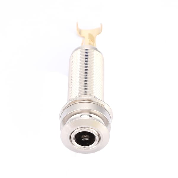 Kobber Stereo End Pin Jack Socket for Elektrisk Gitar Ukulele Pickup Sølv Gull