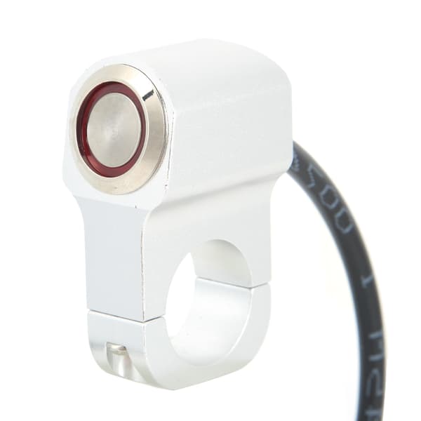 22 mm / 0,9 tommer styrekontrollbryter i rustfritt stål, frontlys, tåkelys, på/av LED-knappmontering
