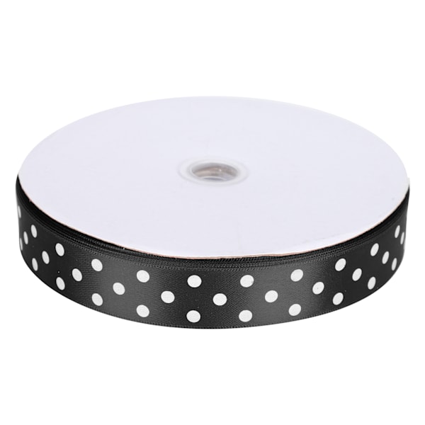 Satinband med prickmönster, hårspännen, presentinslagning, slips, gör-det-själv-hantverksverktyg, 100 meter, 2,5 cm, svart