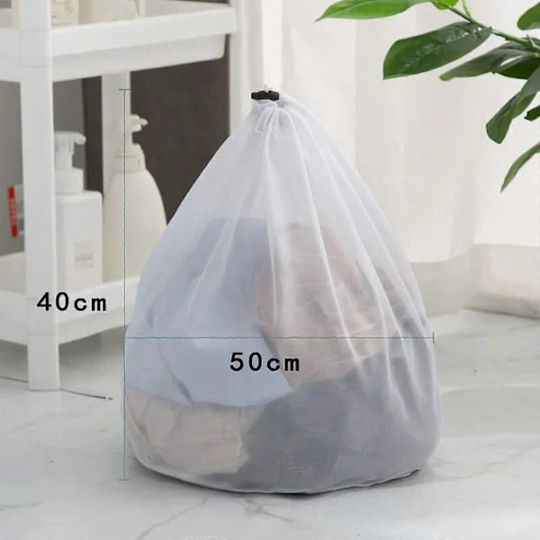 Stor Tvättsäck Mesh Organizer Smutsig Nät BH Strumpor Underkläder Skor Förvaring Tvättmaskinskydd -GSLA ZD L Finmaskig 40x50