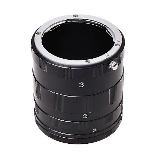 Makrokuvausjatkoputki, yhteensopiva Nikon F -bajonetin objektiivien kanssa, vastaava lähikuvausrengas ja