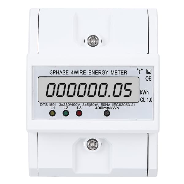 Energimätare 3-fas 4-tråds LCD Digital Display DTS1891 Smart Hem Elektrisk Mätenhet