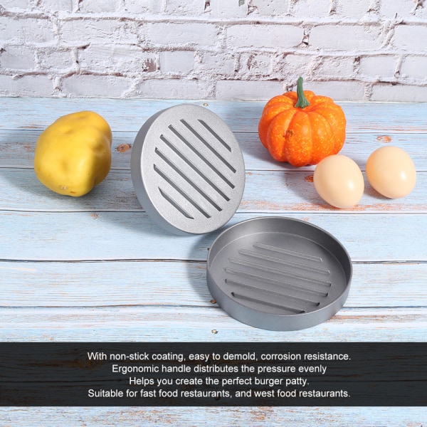 Zink Aluminiumlegering Non-stick hamburgerpressmaskin Verktyg för att göra form till kökstillbehör