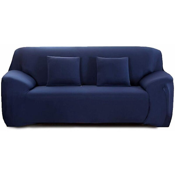2-seters elastisk sofatrekk, sofatrekk sofatrekk sofatrekk stretch sofatrekk for sofa med armlener, marineblå