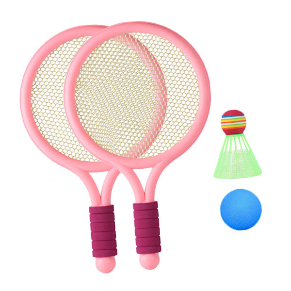 Badmintonsett for barn - forbedrer koordinasjon - tennisracketer for utendørs hagespill - rosa
