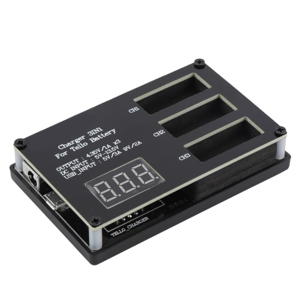 3-i-1 multibatteri intelligent ladestasjon for ladesenter for DJI Tello Drone