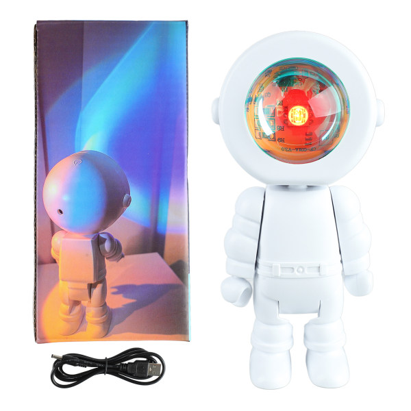 Romantisk astronaut robotlampe Astronaut LED lysprojektor til soveværelse Live Broadcast Party Room Decor Opladning med touch 7 farveændring