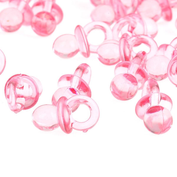 50 st akryl nappflaskor baby shower dekoration bord spridning (transparent röd)