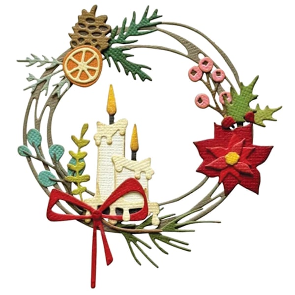 Julkrans Dies för Korttillverkning Scrapbooking Metallskärningsdies