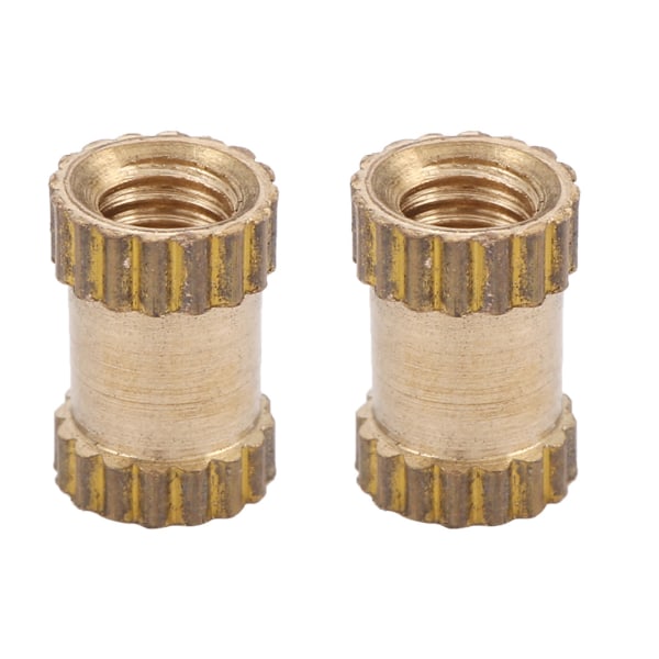 M2.5 messingcylinder riflet rund støbt i indsatsindlejrede møtrikker (M2.5*6*3.5; 50 stk)
