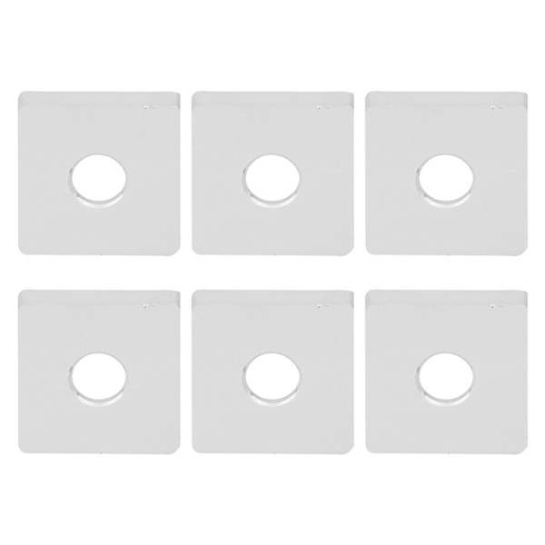 10st fyrkantig lagerplatta Bricka Silver Aluminiumlegering Cover Fästelement Tillbehör2020-Enkelt hål