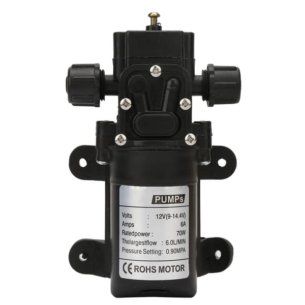 DC 12V 70W 6L/Min Självsugande Högtrycksmembranpump Tvåsidig Gänga Vattenpump
