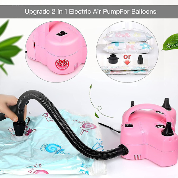 Sähköinen ilmapallopumppu, 600 W 3 in 1 sähköpumppu, ilmapumppu uimarenkaalle, ilmapatjalle, juhliin, syntymäpäivään, häihin