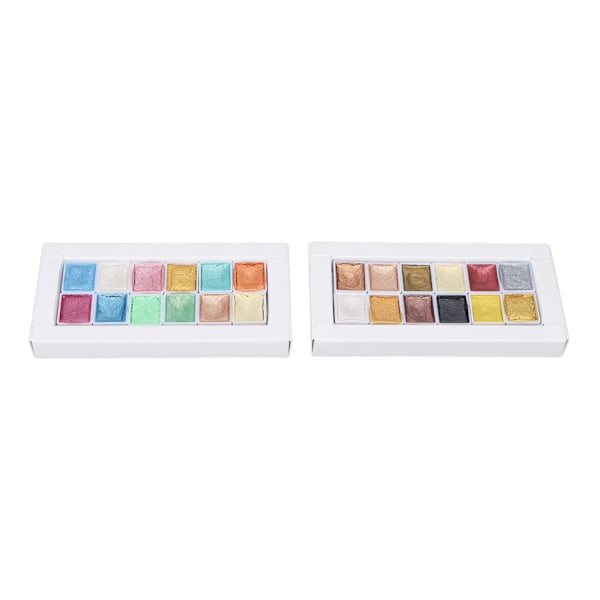 24 st Metallic Macaron Solid Pearlescent Akvarellfärg Set för Målning Nagelkonst