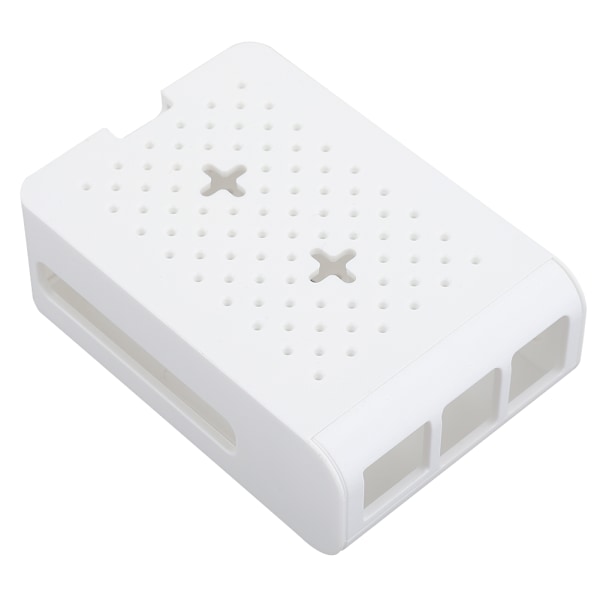 ABS-skyddande fodral skrivbordstillbehör med kylfläkt för Raspberry Pi 4:e generation 4B (vit)