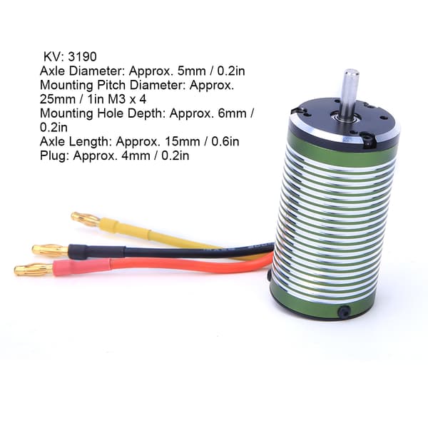 X TEAM 3665 3190KV Børsteløs Motor 4 Poler Tilbehør for 1/8 RC Bilmodell