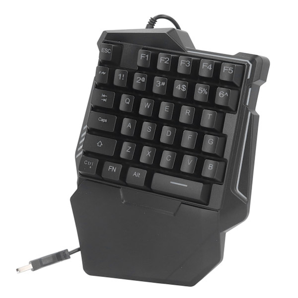 Enhandsspeltangentbord 35 nycklar RGB-bakgrundsbelysning Ergonomiskt bärbart minispeltangentbord för hemmakontorsresor