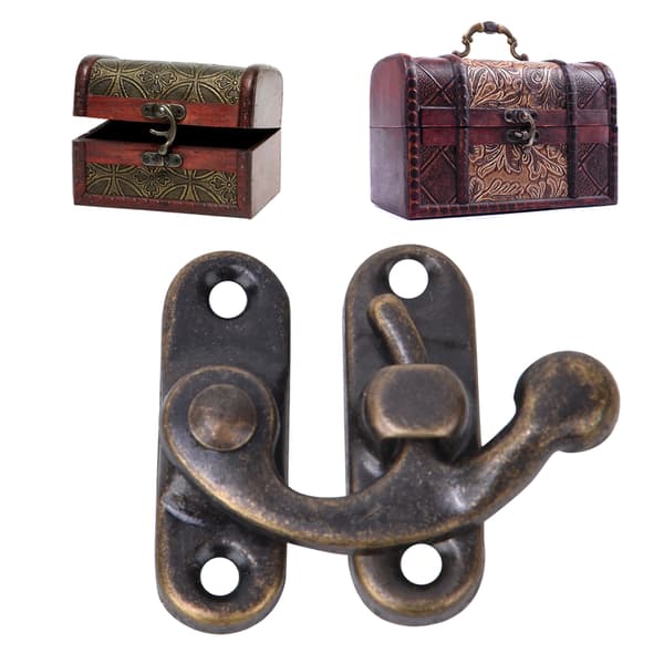 30 st Haspkrok Retro Stil Järn Låskrok Hasp för Smyckespresentaskar 3,2 x 2,8 cm Brons Vänster Låskrok Hasp