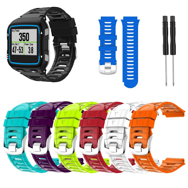 Silikon Watch Band Ersatzbänder Weich Bequem mit Stahlschnalle Watch Strap Kompatibel für Garmin Forerunner 920XT