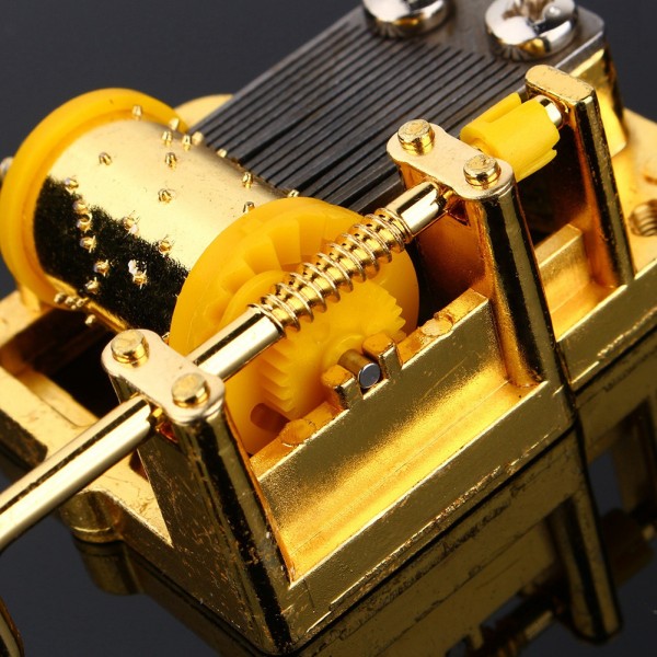Cool 18 Notes DIY Mechanical Musical Box Golden Music Movement