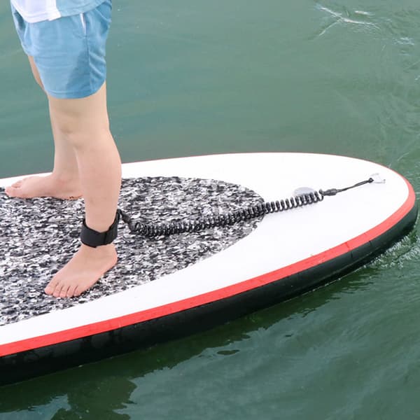 TPU Sort Elastisk Vandsport Fodreb Surfing Paddle Board Ankel Fjeder Trækrem