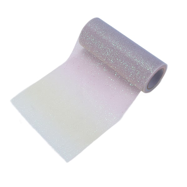 Regnbue Glitter Tulle Lang Fleksibel Utsøgt Praktisk Bred Anvendelse Funklende Tulle til Bryllupsfest Lyseblå Gul