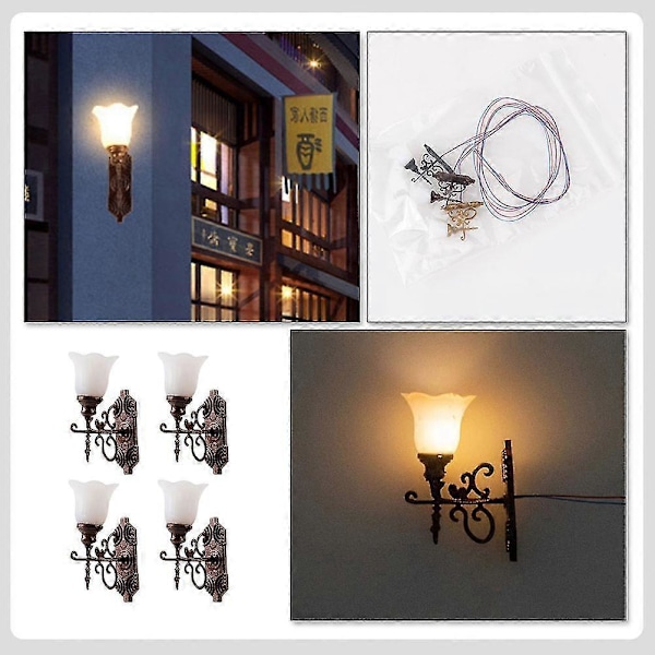 5 stk. Mini Hus Vegglamper Miniatyr Vegglamper Dukkehus Miniatyr Vegglamper Zekai