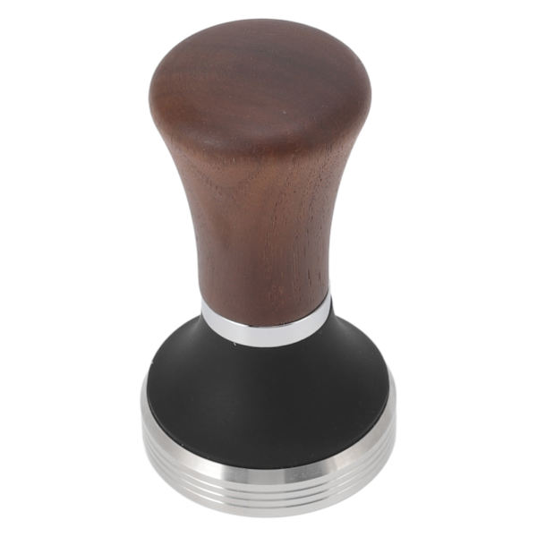 51mm Kaffe Tamper i rustfritt stål av matkvalitet med trykktamper med trehåndtak for kaffeverktøy