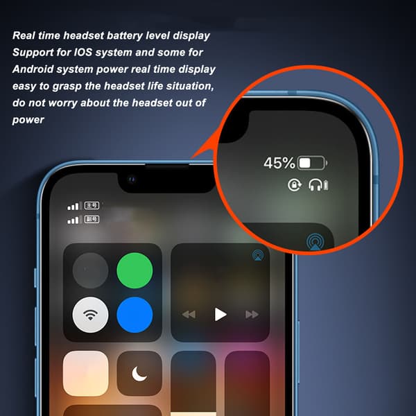 Bluetooth 5.2 Headset Ørekrog Design LED Digital Display Bluetooth Trådløse Øretelefoner til Forretningskørsel og Rejser