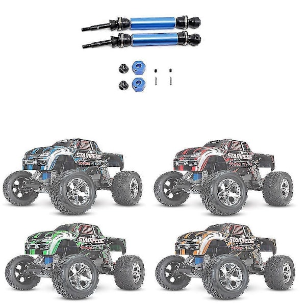 2 st Metall Bakre Drivaxel CVD kompatibel med 1/10 Traxxas Slash Rustler Stampede Hoss VXL 4X4 2WD RC Bil Upg
