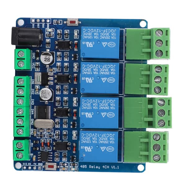 4-kanals relæmodul 12V høj nøjagtighed switch input til RS485/TTL kommunikation