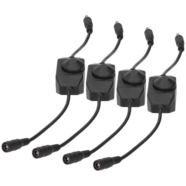 4 stk. 12V LED lysdæmperlampe trinløs dæmperknap controller tilbehør sort