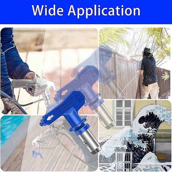 Paint Sprayer Nozzles, Airless, 8-piece Set with Reversible Nozzle Guards, 6 Models for Spray Machine Blue  silver