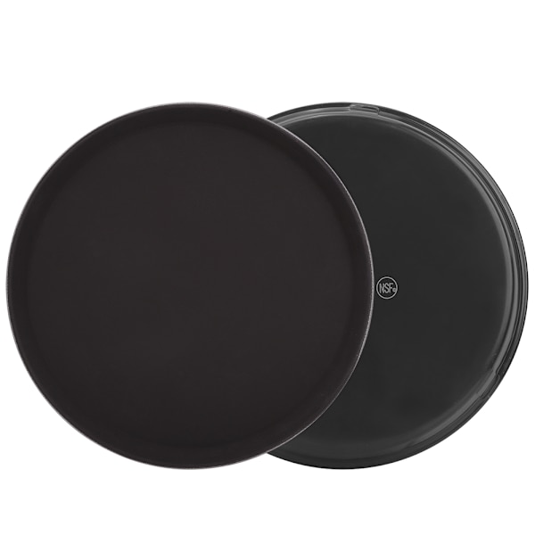 Runde serveringsbrett i plast for tesett, frukt, godteri og mat, svart (28 cm)