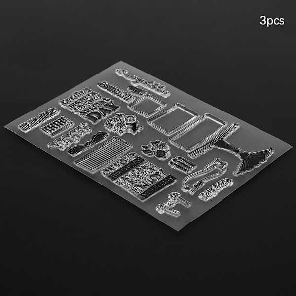 3 st transparenta stämplar DIY blommor kakmönster handgjorda journalhantverk T1662