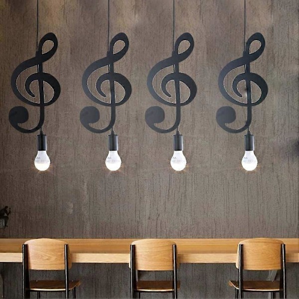 Pendellampe, Jern Taklampe Musikk Note Hengende Lampeskjerm Lysekrone