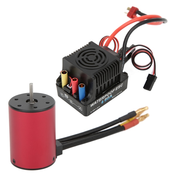 RC-harjaton moottori ESC Combo 60A ESC S3650 5200KV harjaton moottoripaketti 1/10 RC-autolle, kuorma-autolle ja ryömintäautolle