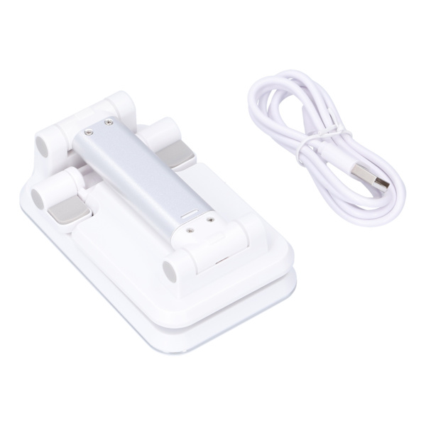 T6 Foldable Trådløs Lader Mobiltelefon Stativ for Mobiltelefon Headset og Tablet Hvit