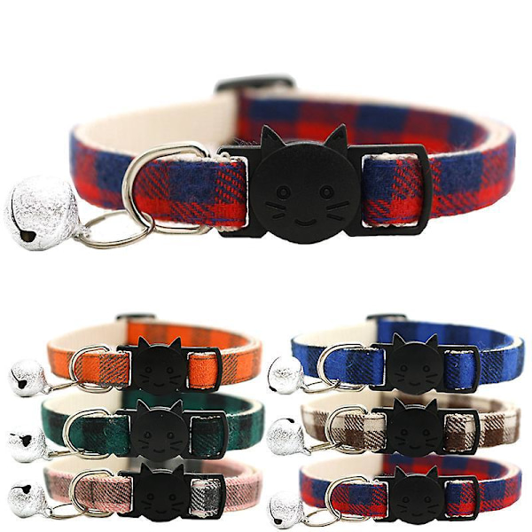 Set med 10 st Katt Halsband, Justerbar Längd 19-32cm Kattungehalsband, Katt- och Husdjurstillbehör (Slumpmässiga Färger)