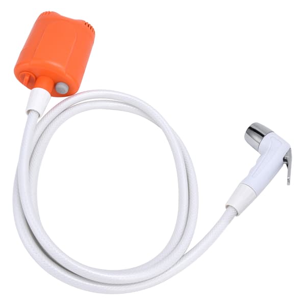 Bärbart utomhusduschset Camping Duschpump Handhållen Spruta för Vandring Resor USB-laddning Orange