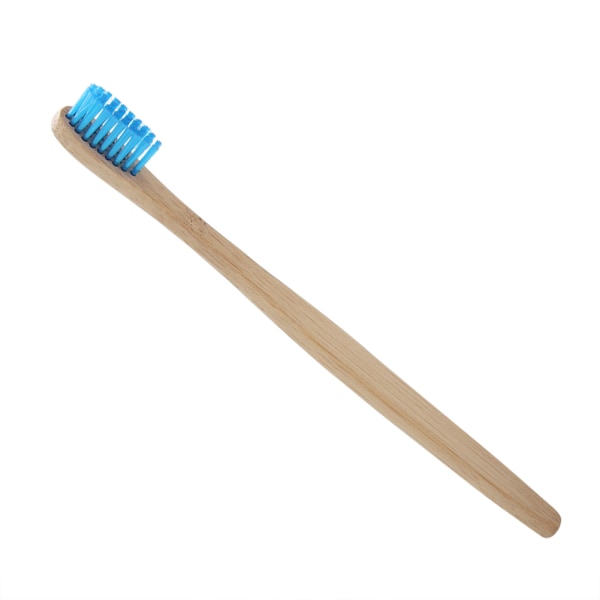 Bambustandbørste Biologisk nedbrydelig blød, miljøvenlig nylonbørster 6 farver tandbørster (blå)