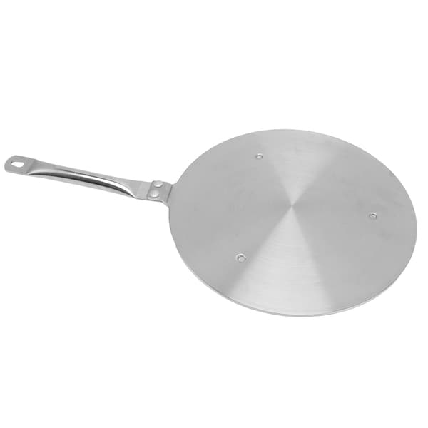 24 cm varme diffuserplate i rustfritt stål induksjonskomfyr varmeoverføringsplatadapter med håndtak