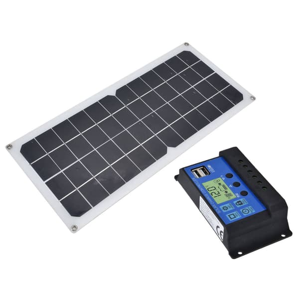 10W Solpanel Sæt med 10A Controller Udstødningsventilator til Bil Yacht RV Båd Mobiltelefon Batteri