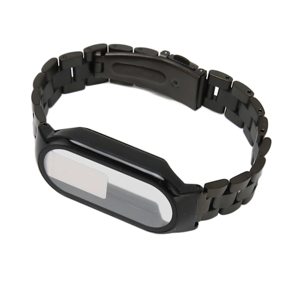 Urrem Nem Justering Fuld Beskyttelse Rustfrit Stål Udskiftningsrem til Mi Band 7 Sort